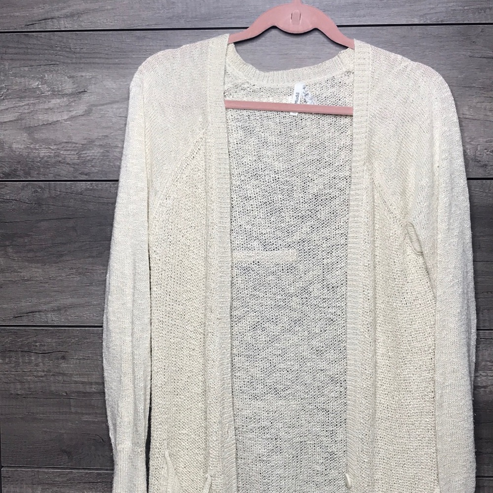 Long cream colored cardigan!
